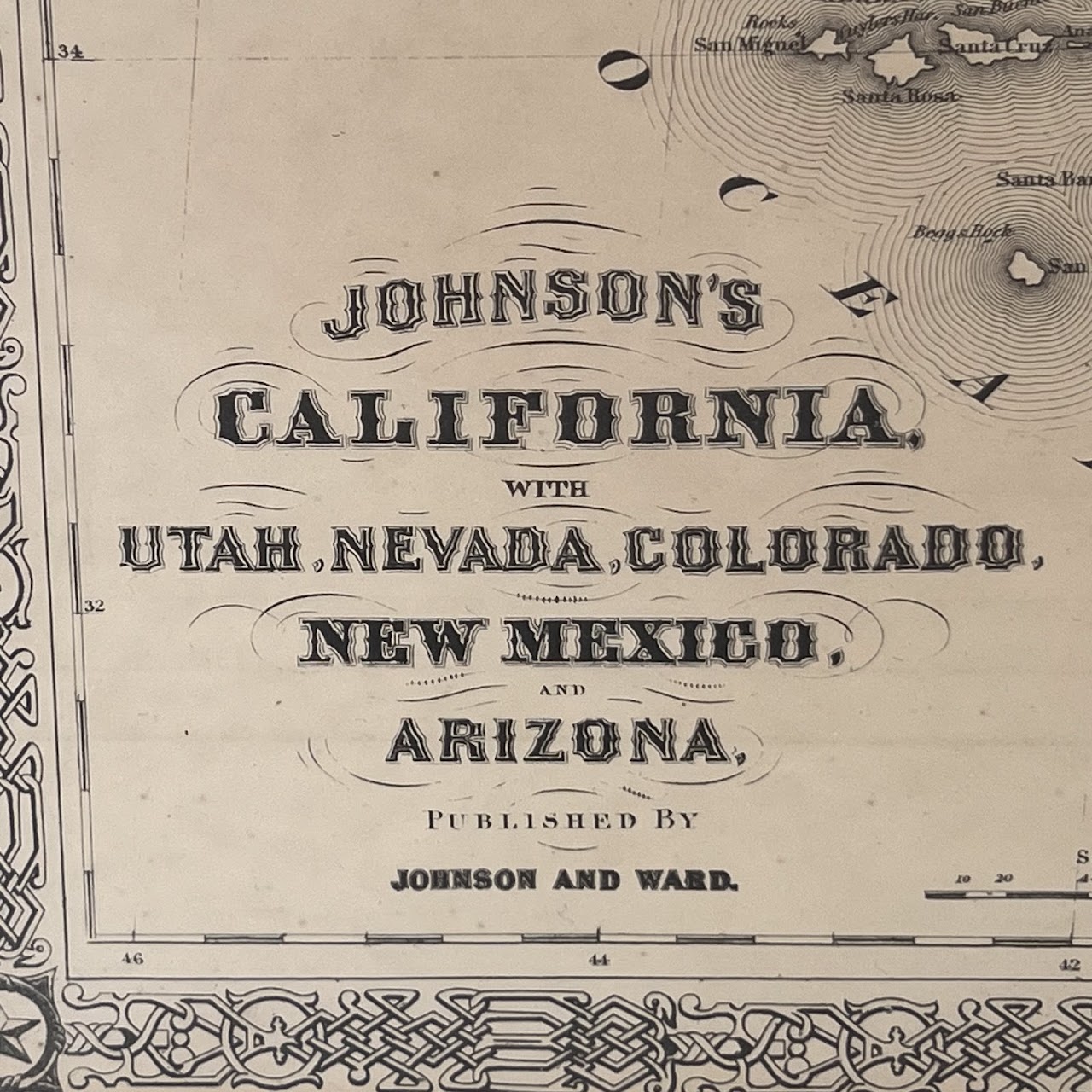 Civil War Era 'Johnson's California, with Utah, Nevada, Colorado...' Map, Circa 1866