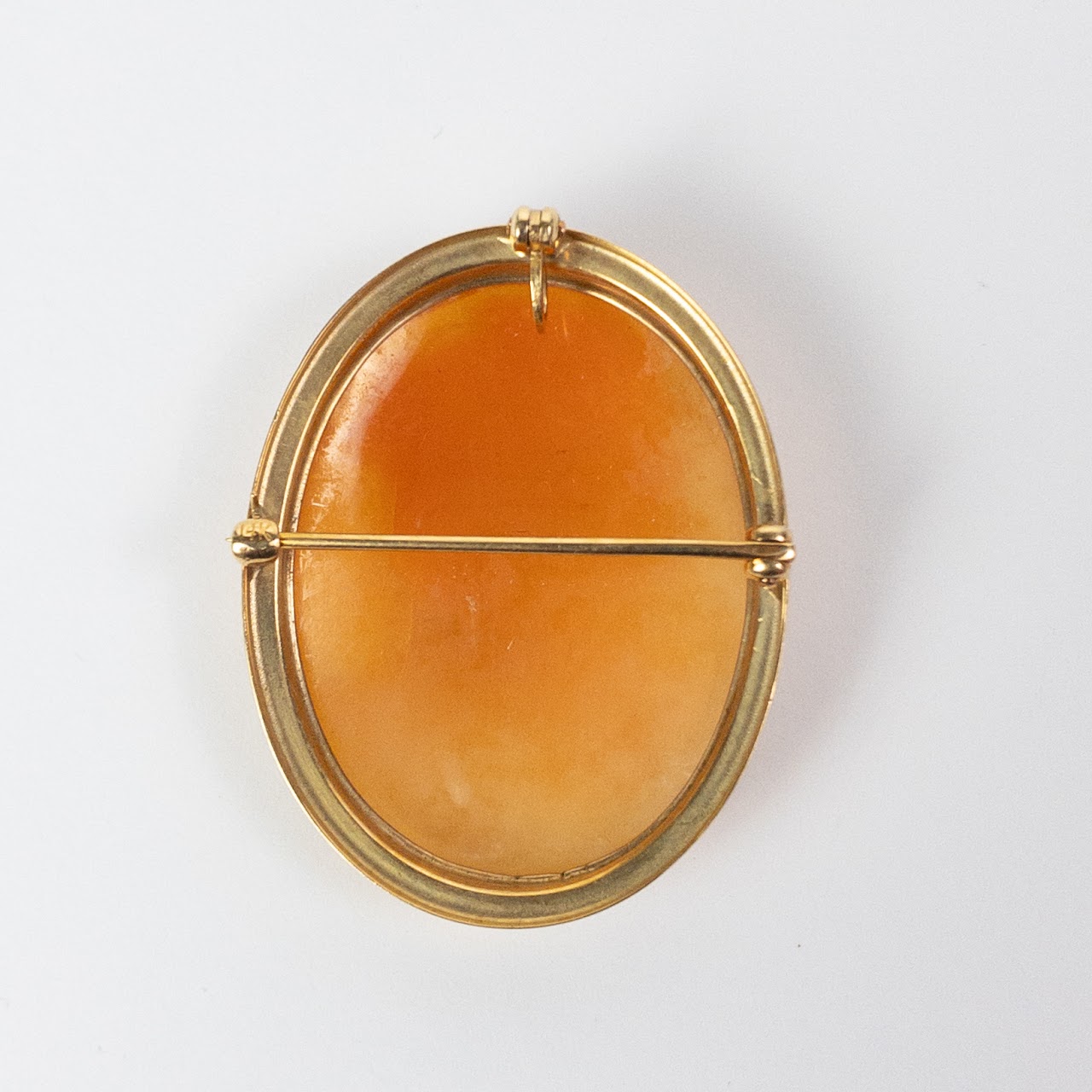 14K Gold Goddess Cameo Convertible Brooch