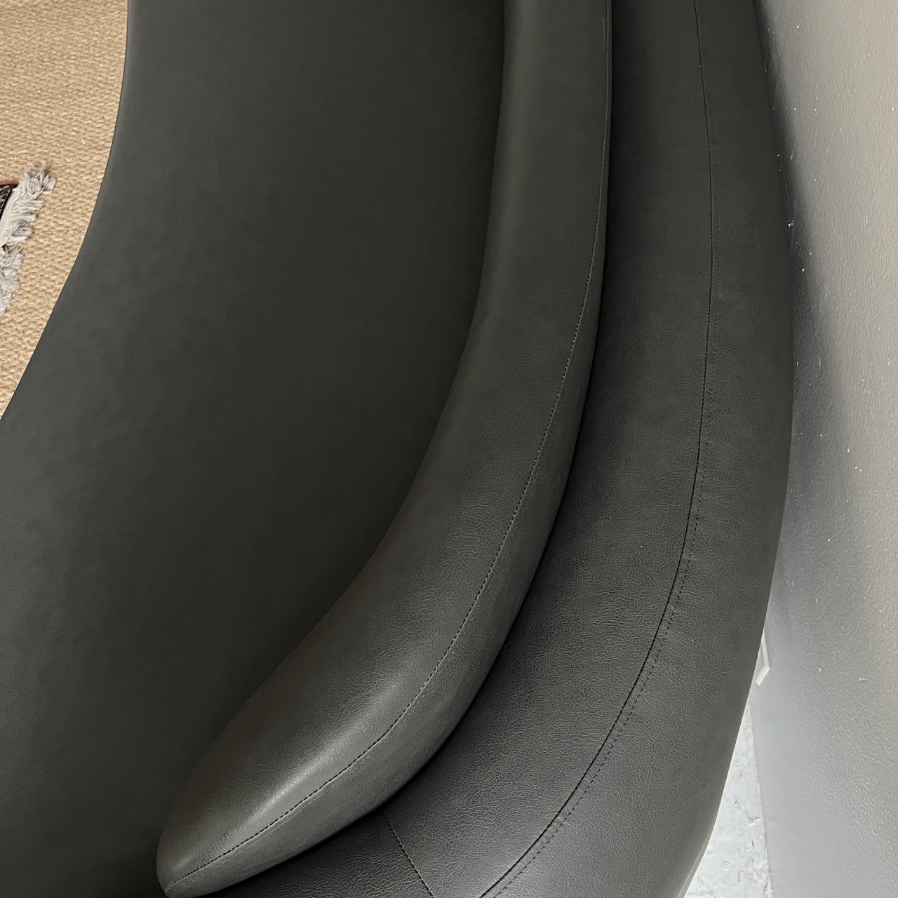 Contemporary Dark Grey Curved Back Sofa