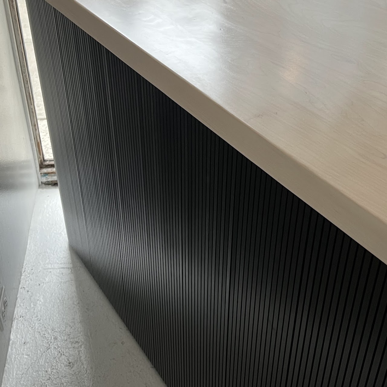 Oblong Solid Birch Floating Top Fluted Bar Counter