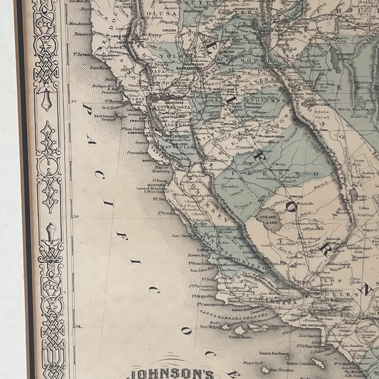 Civil War Era 'Johnson's California, with Utah, Nevada, Colorado...' Map, Circa 1866