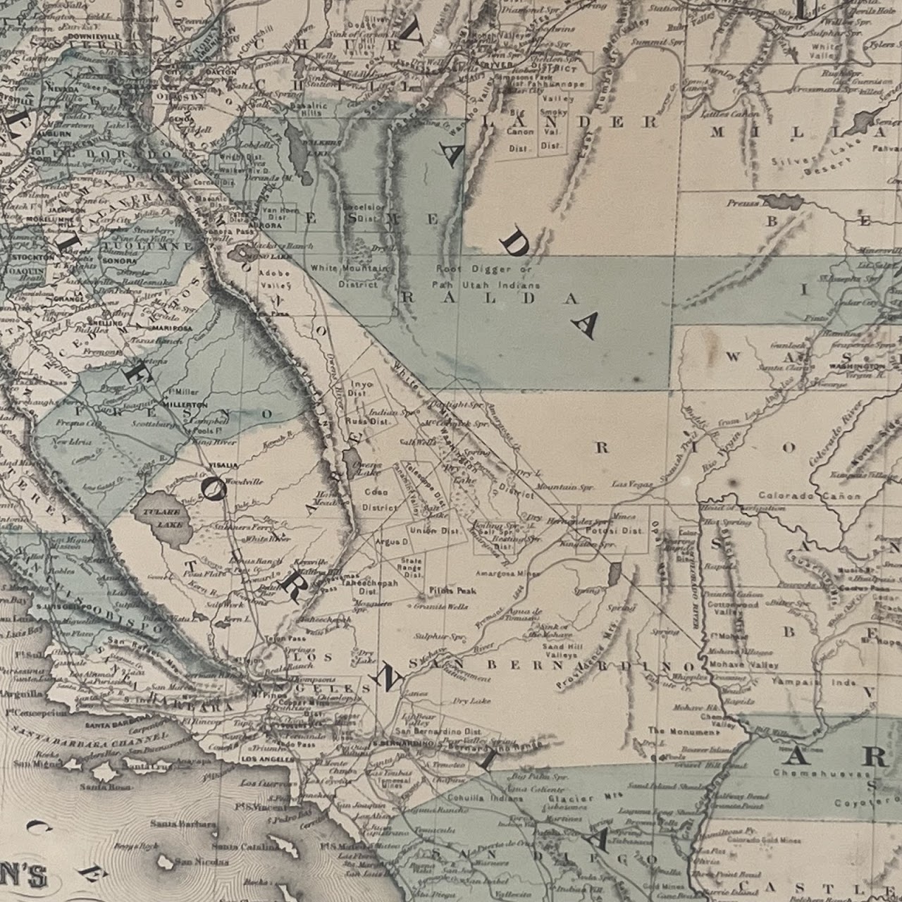 Civil War Era 'Johnson's California, with Utah, Nevada, Colorado...' Map, Circa 1866