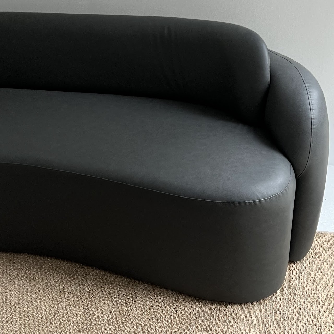 Contemporary Dark Grey Curved Back Sofa