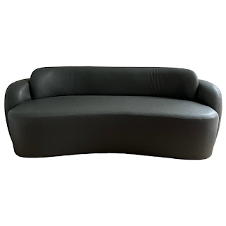 Contemporary Dark Grey Curved Back Sofa