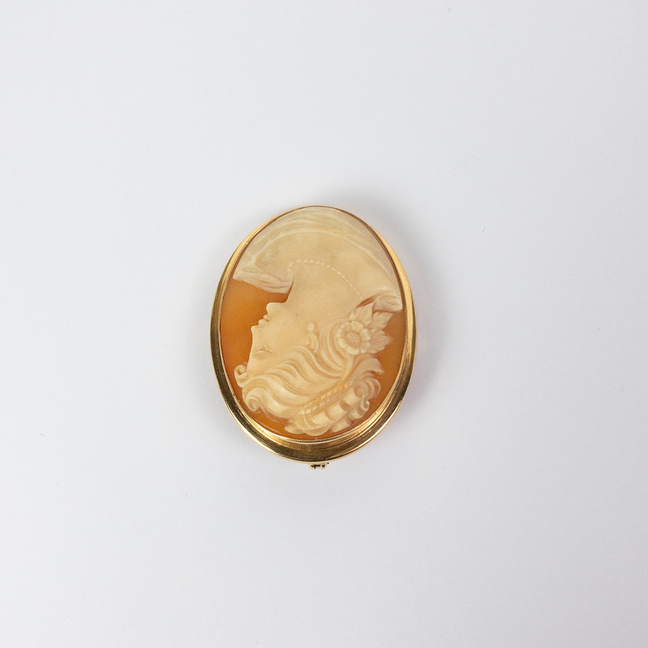 14K Gold Goddess Cameo Convertible Brooch