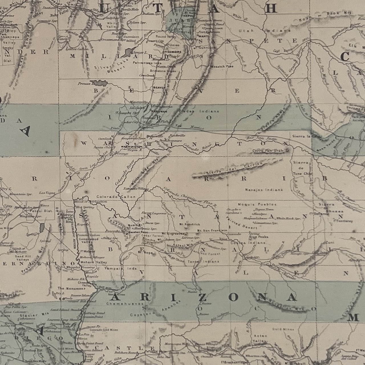 Civil War Era 'Johnson's California, with Utah, Nevada, Colorado...' Map, Circa 1866