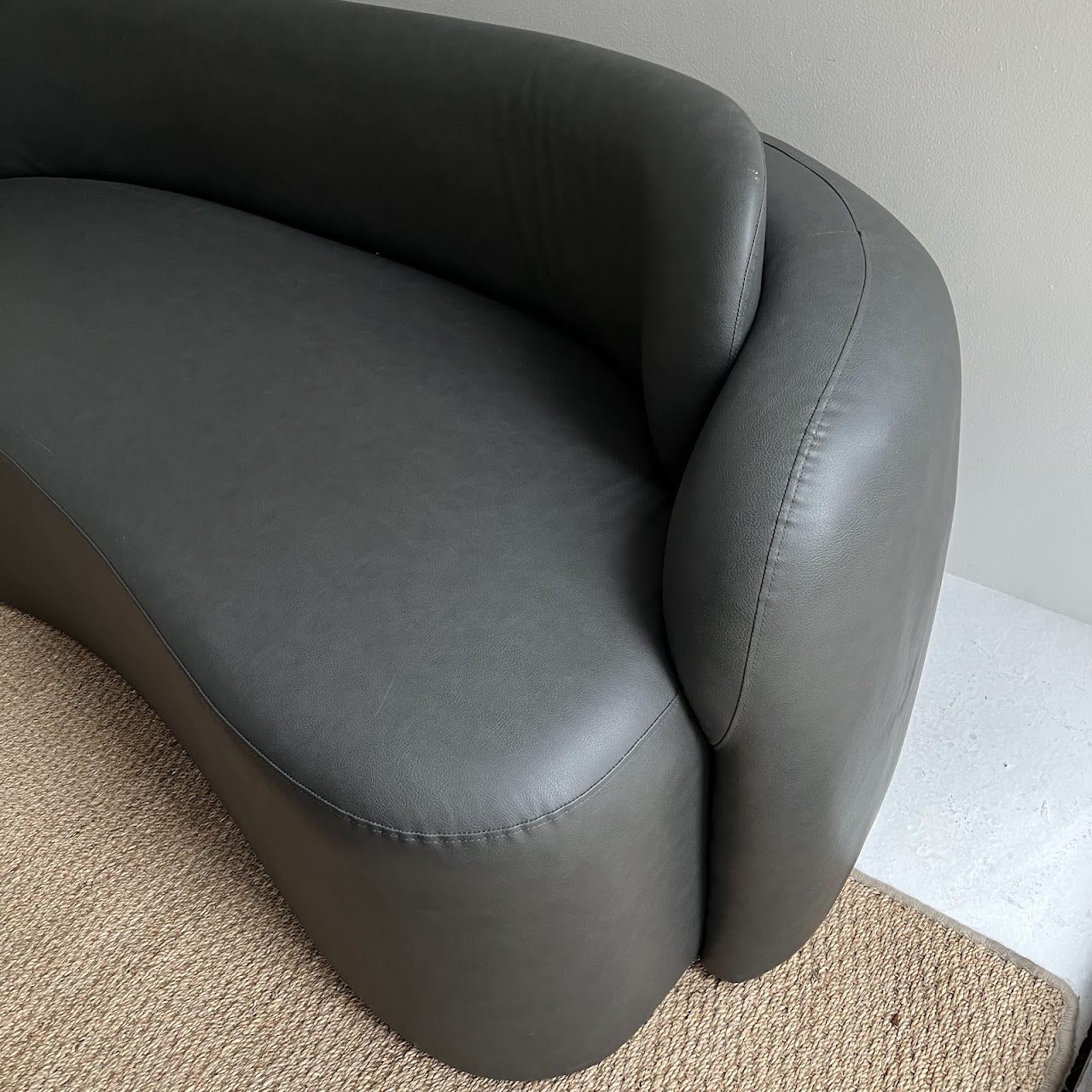 Contemporary Dark Grey Curved Back Sofa