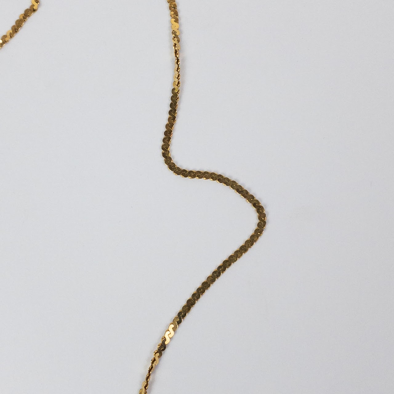 14K Gold 'S' Chain Heart Pendant Necklace