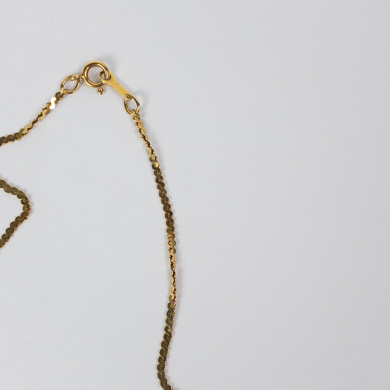 14K Gold 'S' Chain Heart Pendant Necklace