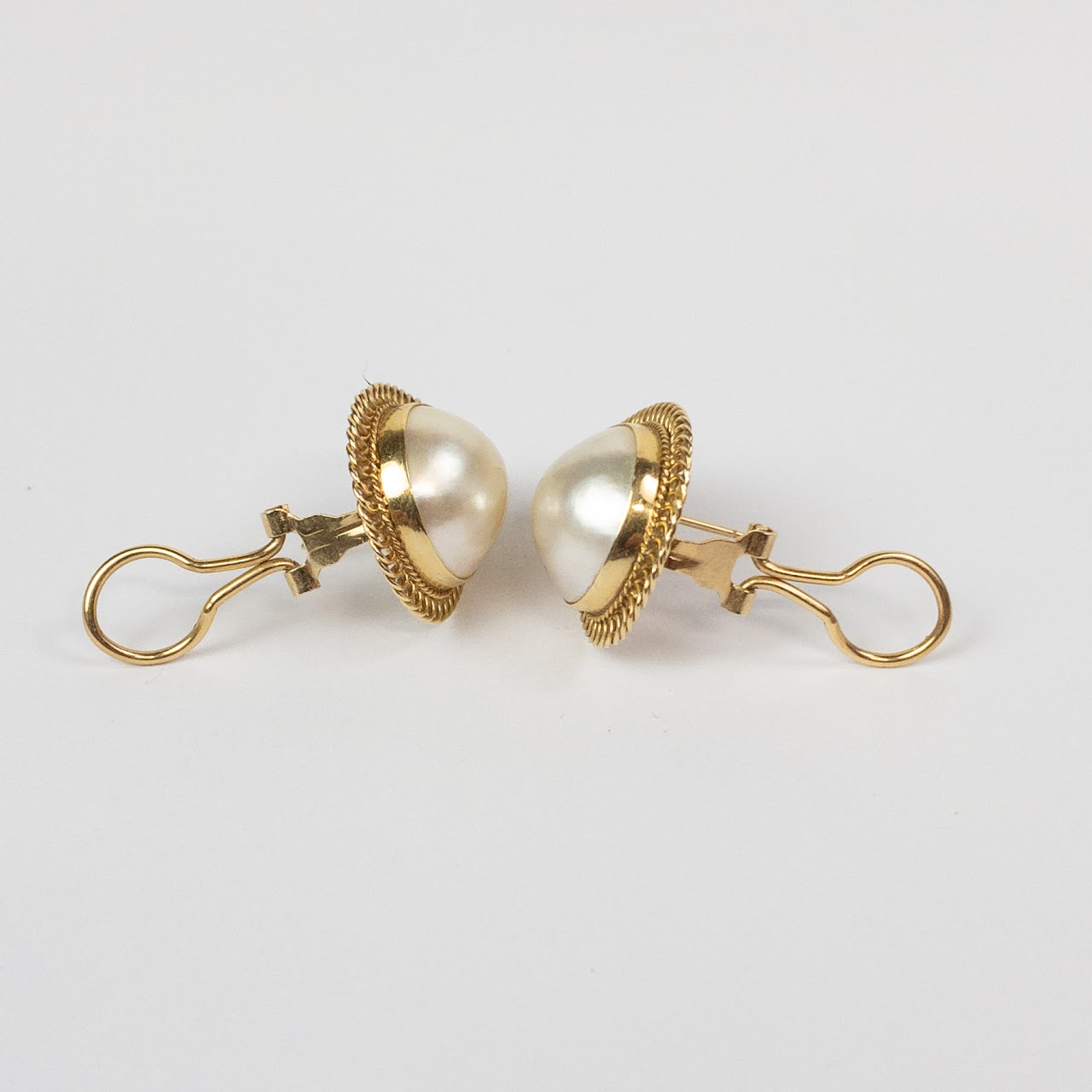 14K Gold Teardrop 'Pearl' Earrings