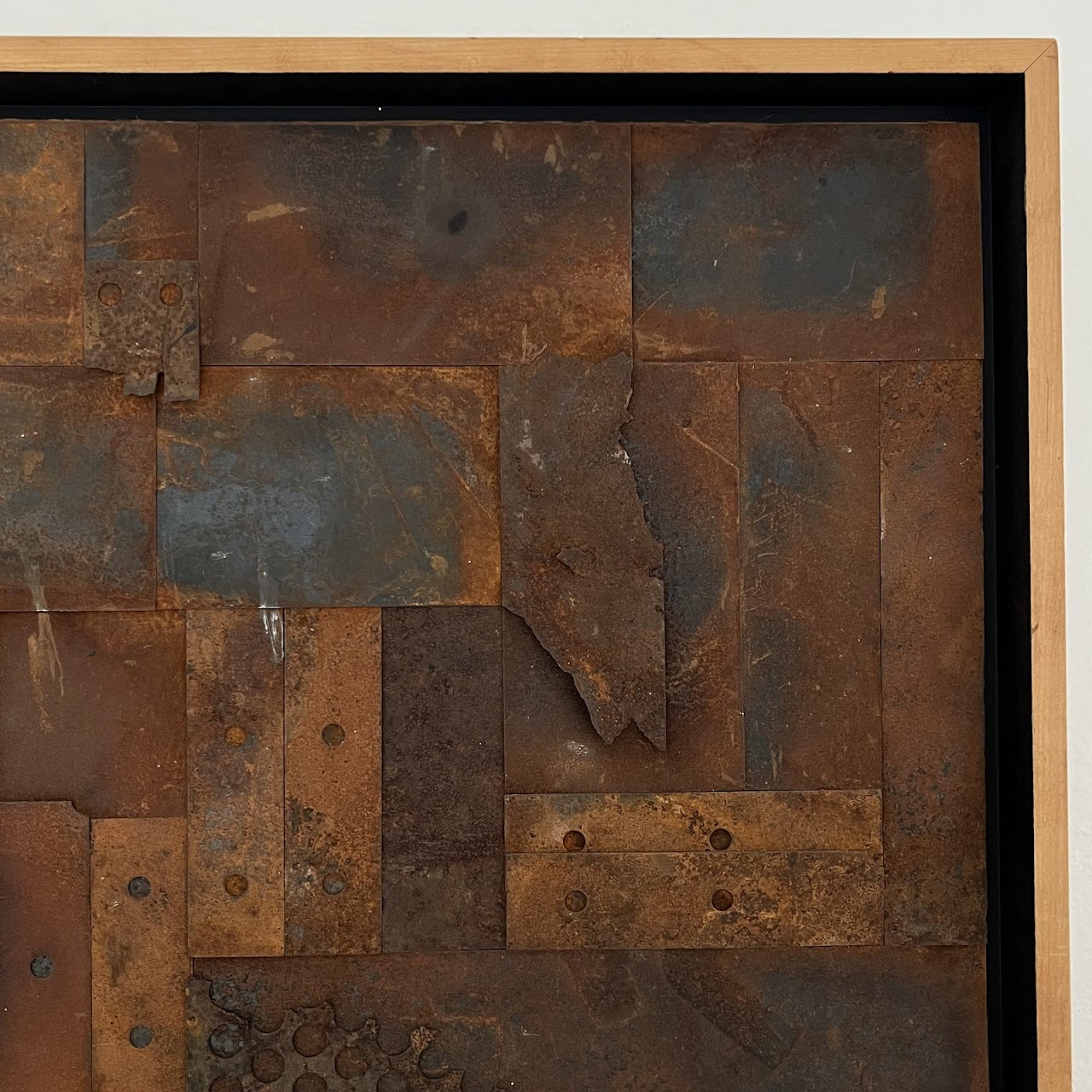 Jules Schaffer 'Composition Rust' Signed Mixed Media Assemblage Wall Sculpture