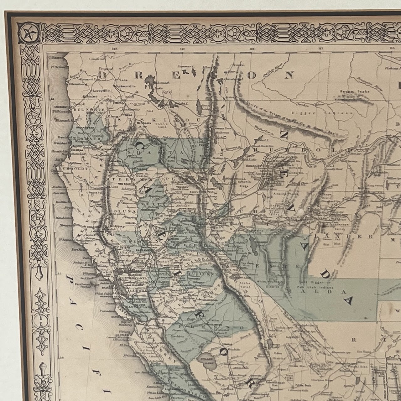 Civil War Era 'Johnson's California, with Utah, Nevada, Colorado...' Map, Circa 1866