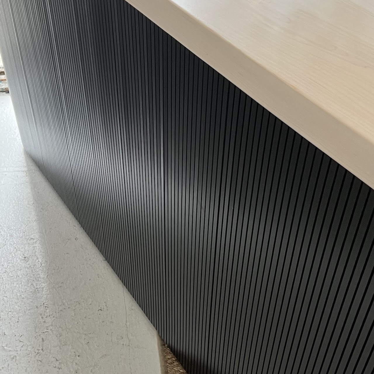 Oblong Solid Birch Floating Top Fluted Bar Counter