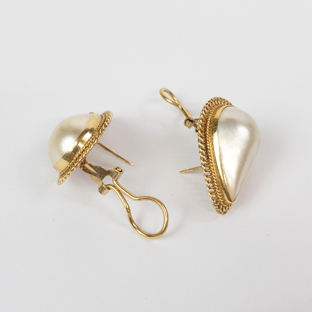 14K Gold Teardrop 'Pearl' Earrings