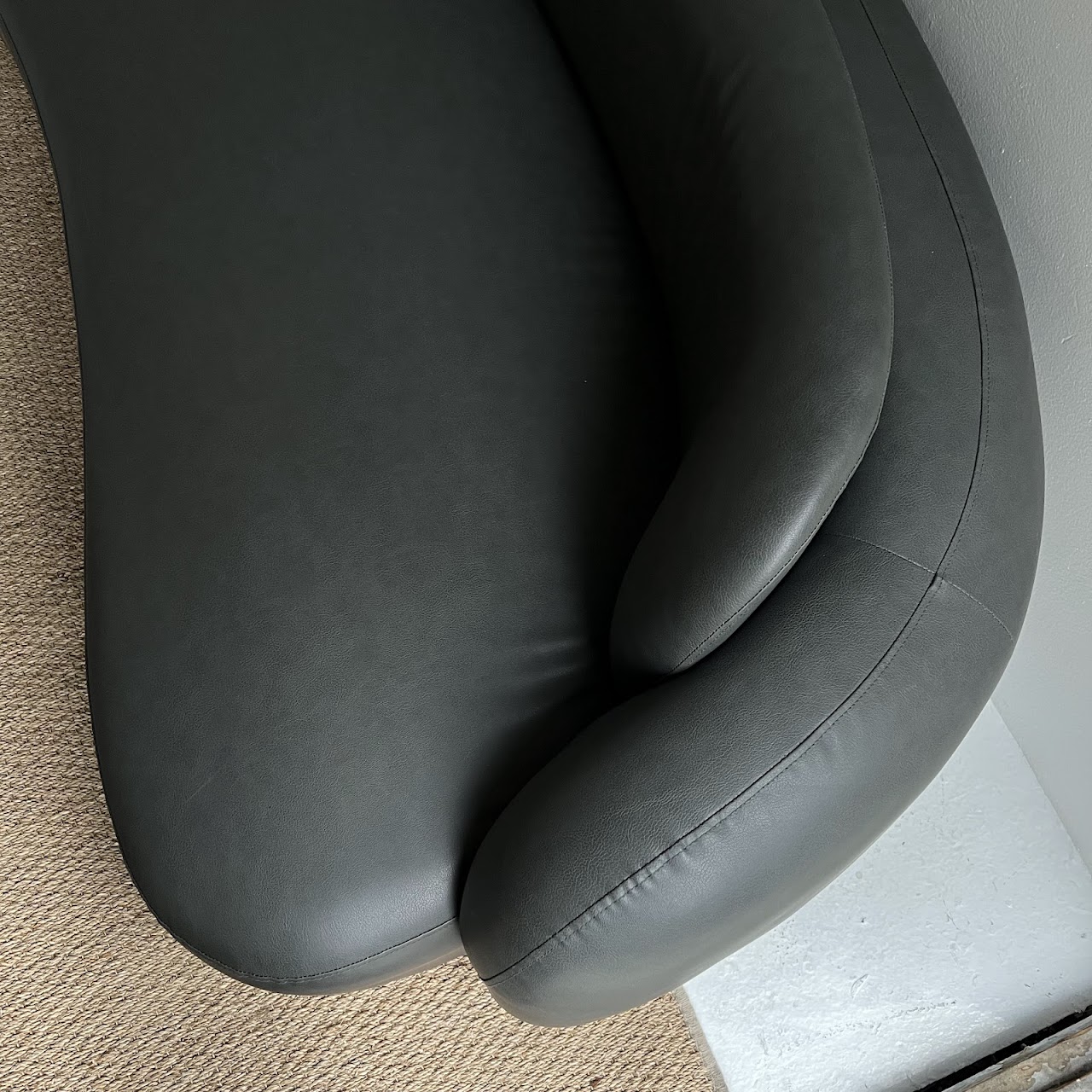 Contemporary Dark Grey Curved Back Sofa