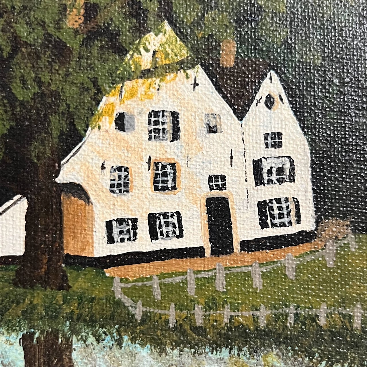 House and Landscape Signed Oil Painting
