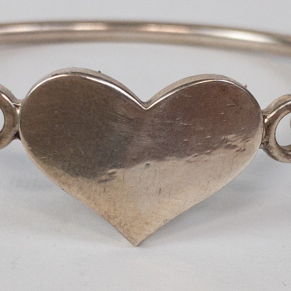 Sterling Silver Hinged Heart Bracelet