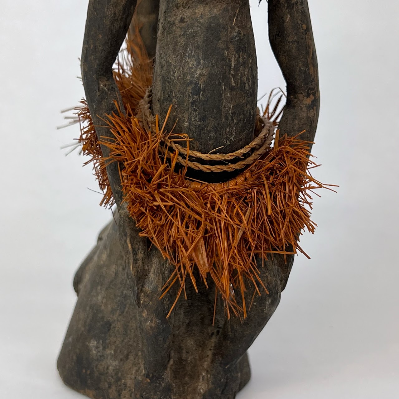 Papua New Guinean Sepik River Figure with Ancestral Bird Carving