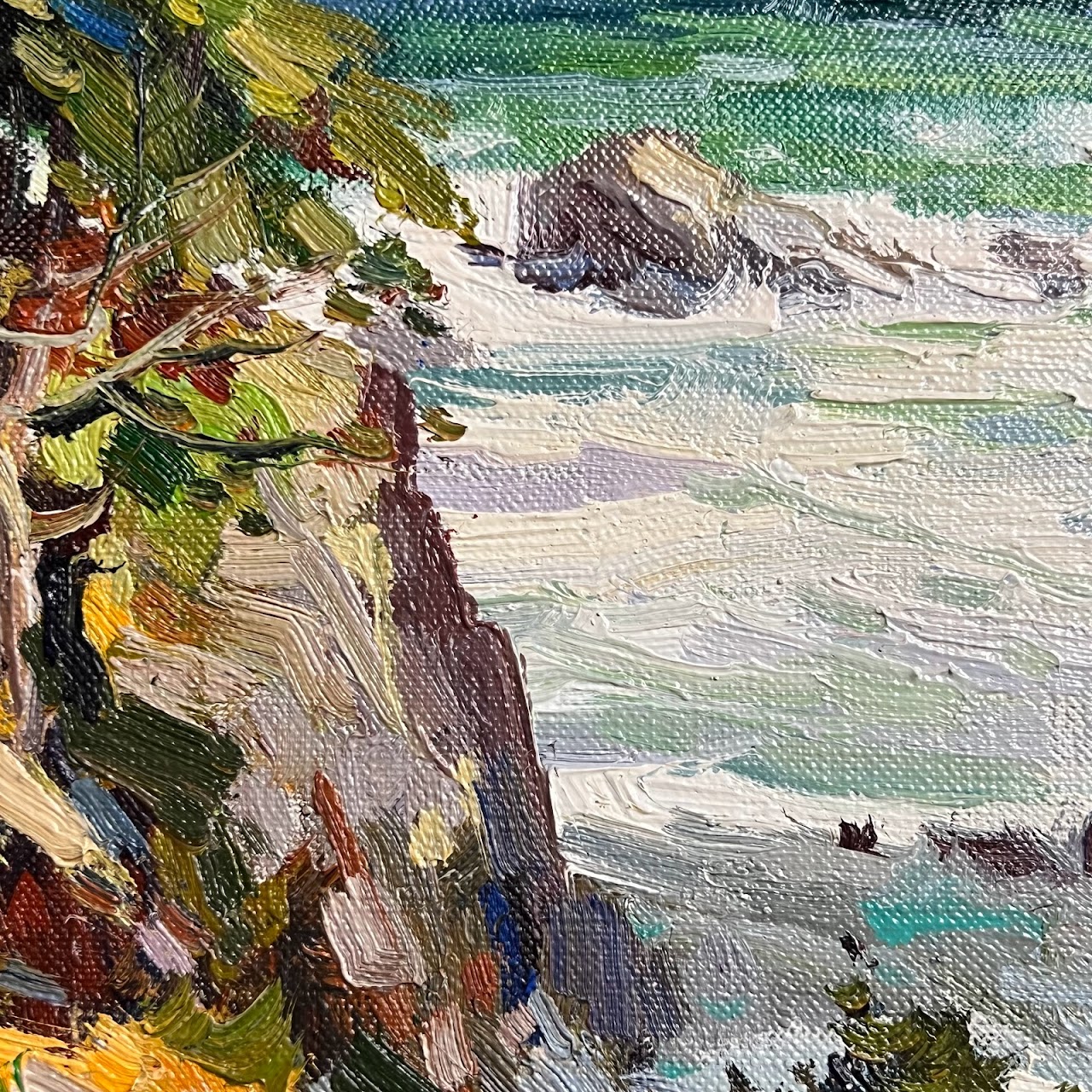 Edward Norton Ward 'Point Lobos Seas' Signed Oil Painting