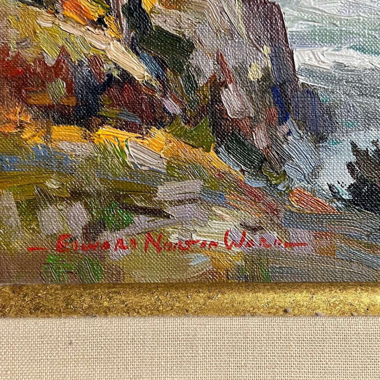 Edward Norton Ward 'Point Lobos Seas' Signed Oil Painting