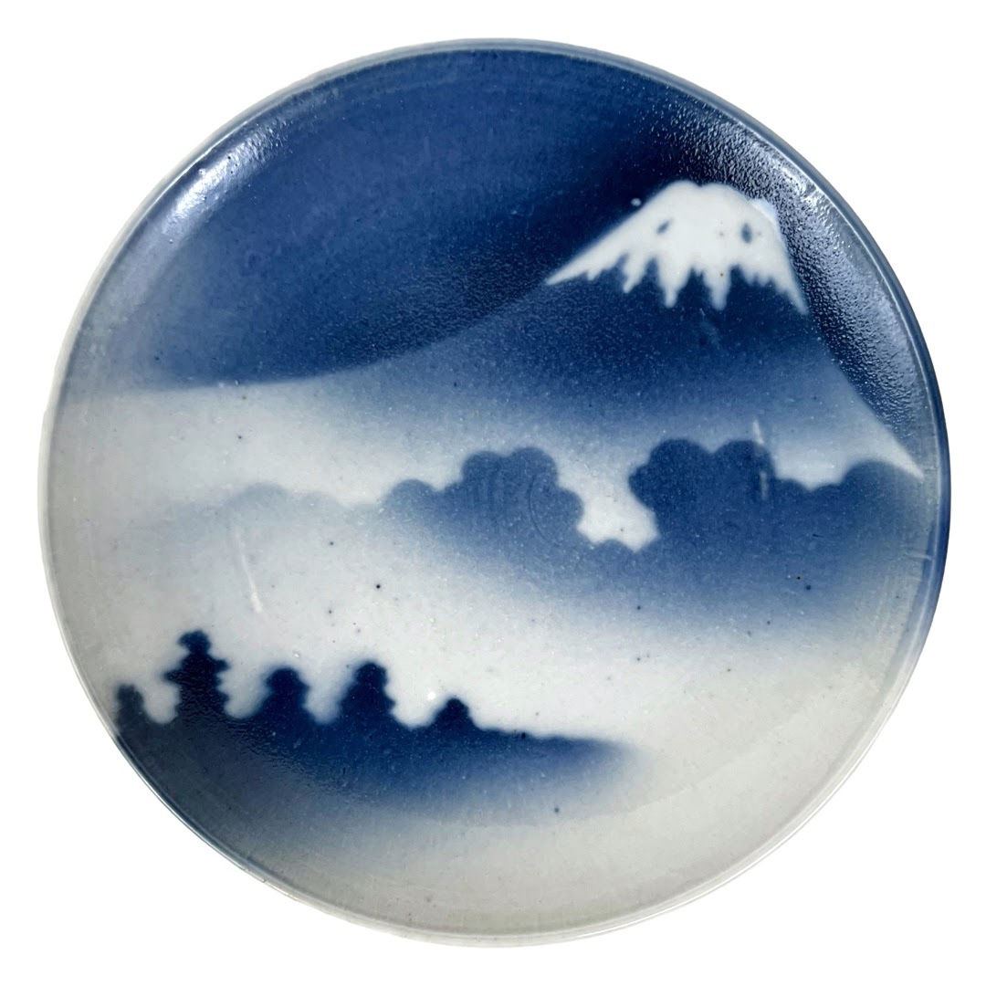 Japanese Vintage Mount Fuji Stoneware Charger