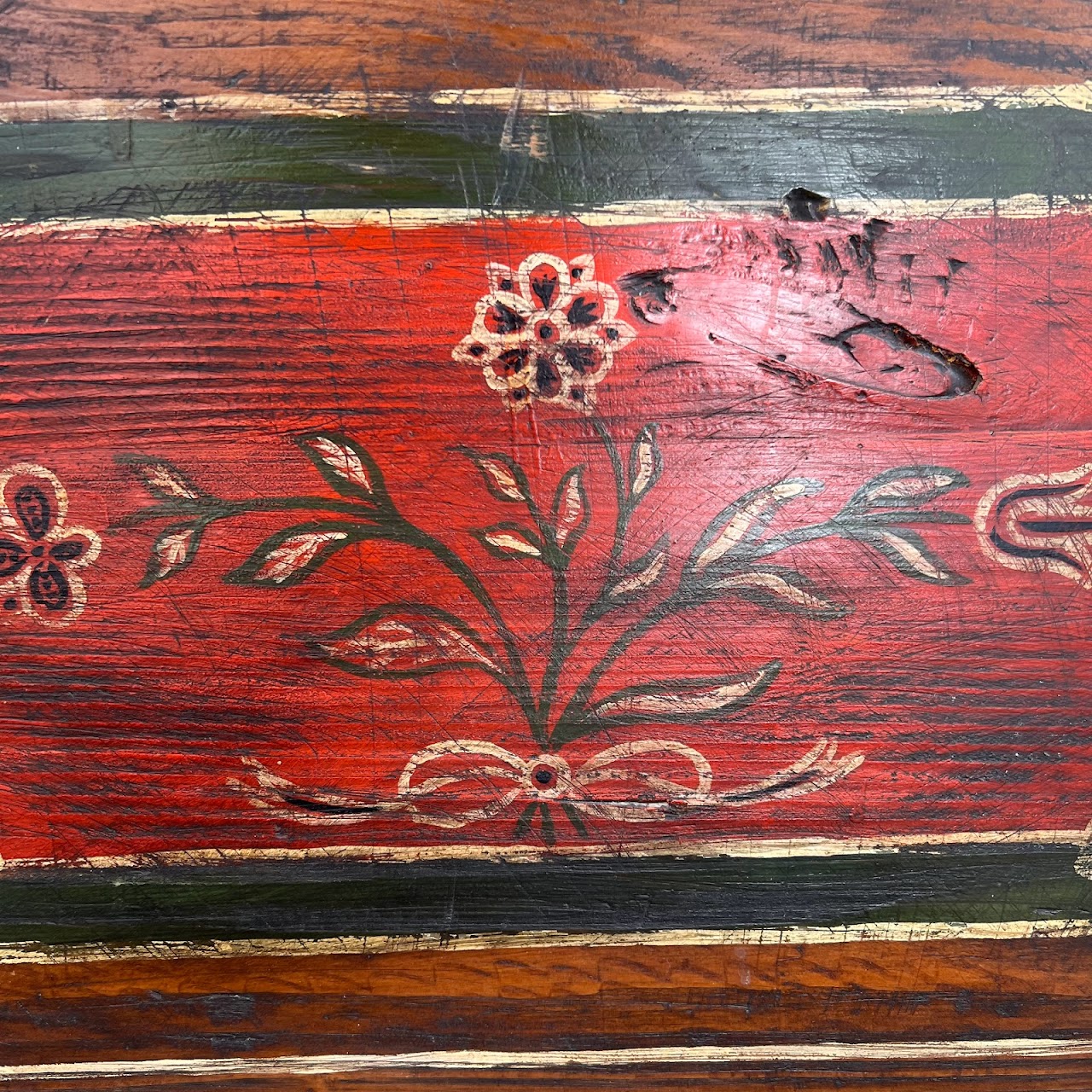 18th C. Alsatian Hand-Painted Wedding Chest