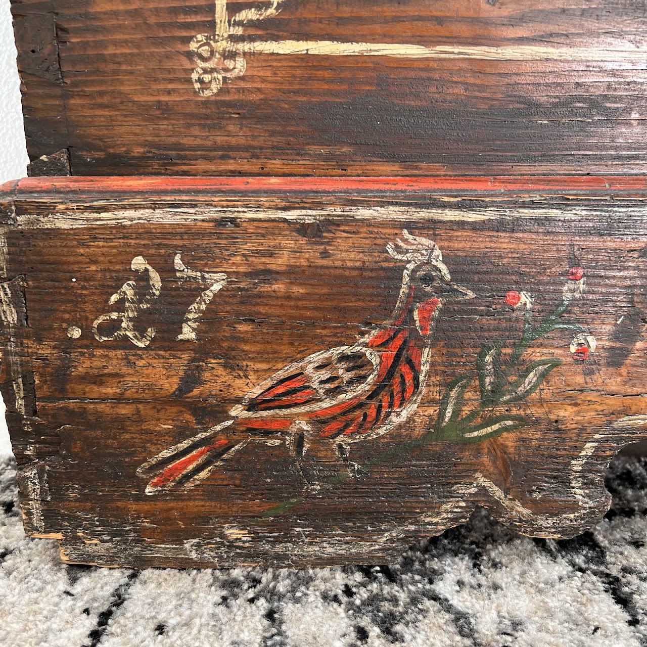 18th C. Alsatian Hand-Painted Wedding Chest