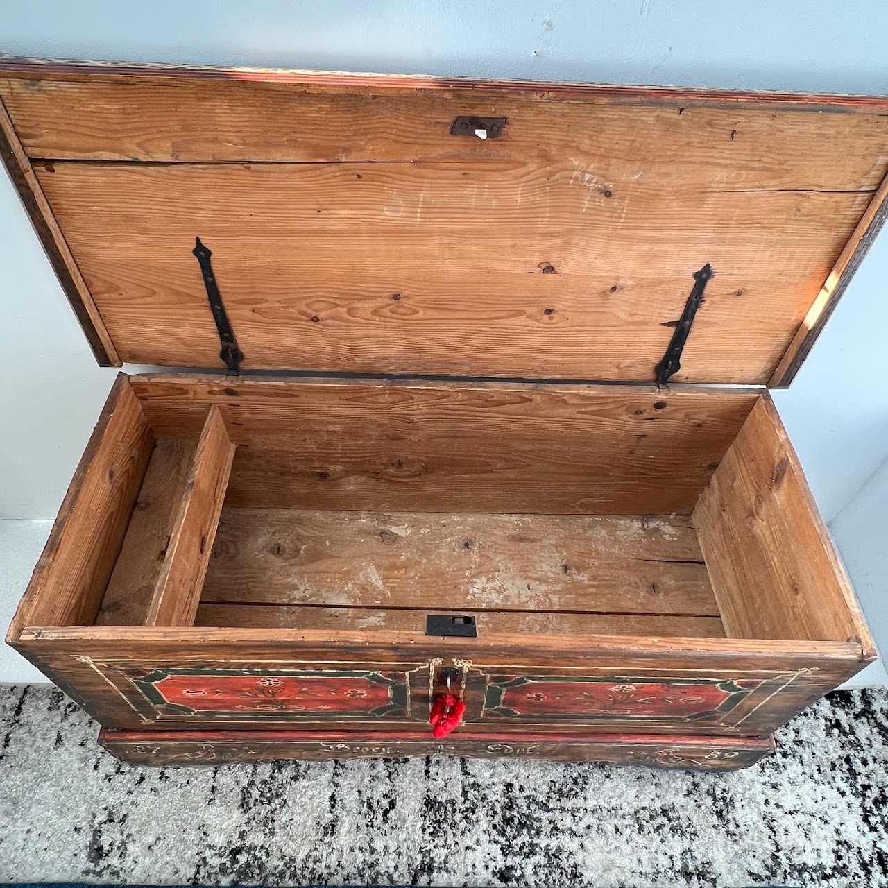 18th C. Alsatian Hand-Painted Wedding Chest