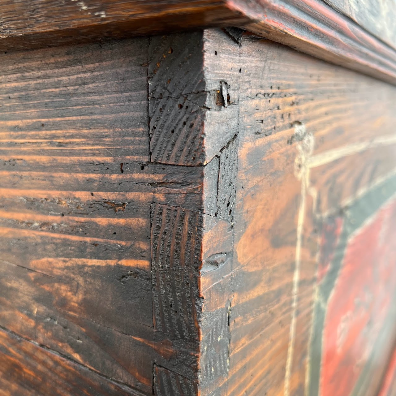 18th C. Alsatian Hand-Painted Wedding Chest