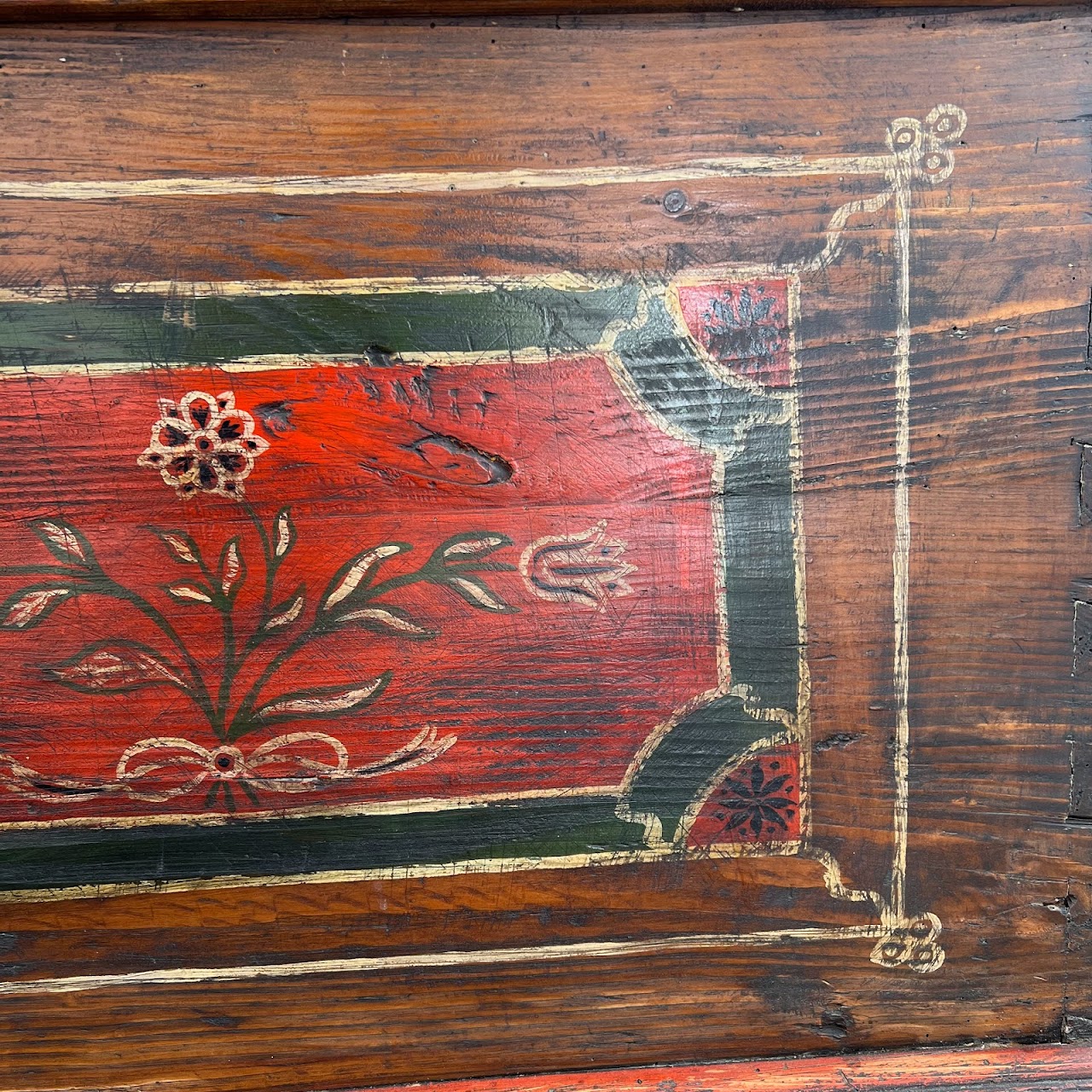 18th C. Alsatian Hand-Painted Wedding Chest