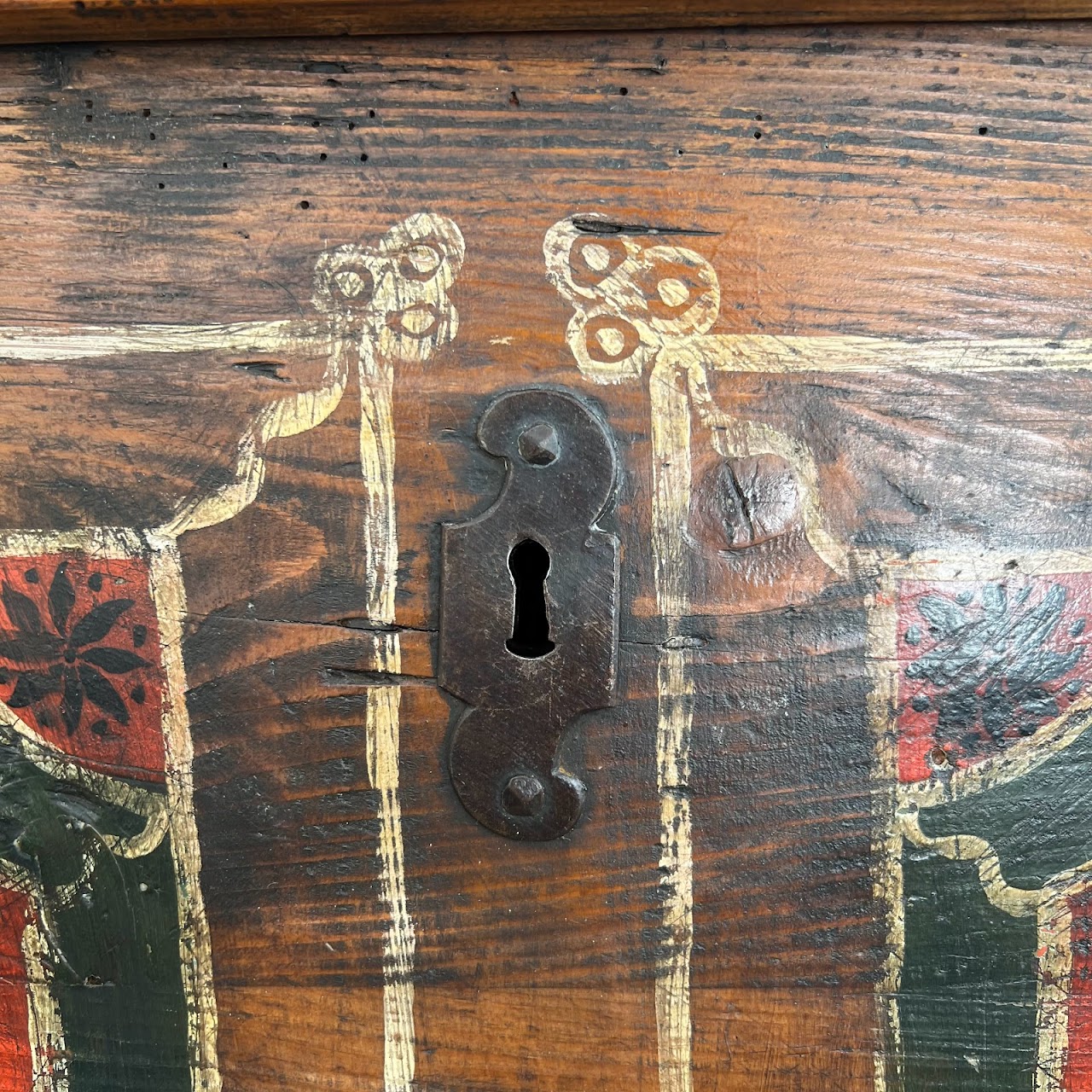 18th C. Alsatian Hand-Painted Wedding Chest