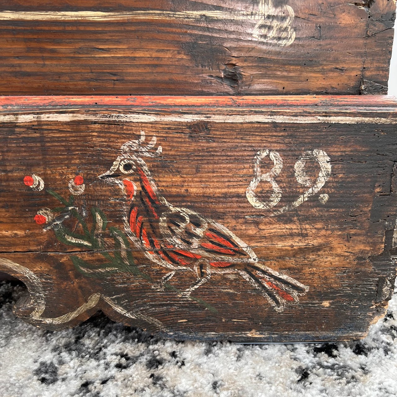 18th C. Alsatian Hand-Painted Wedding Chest