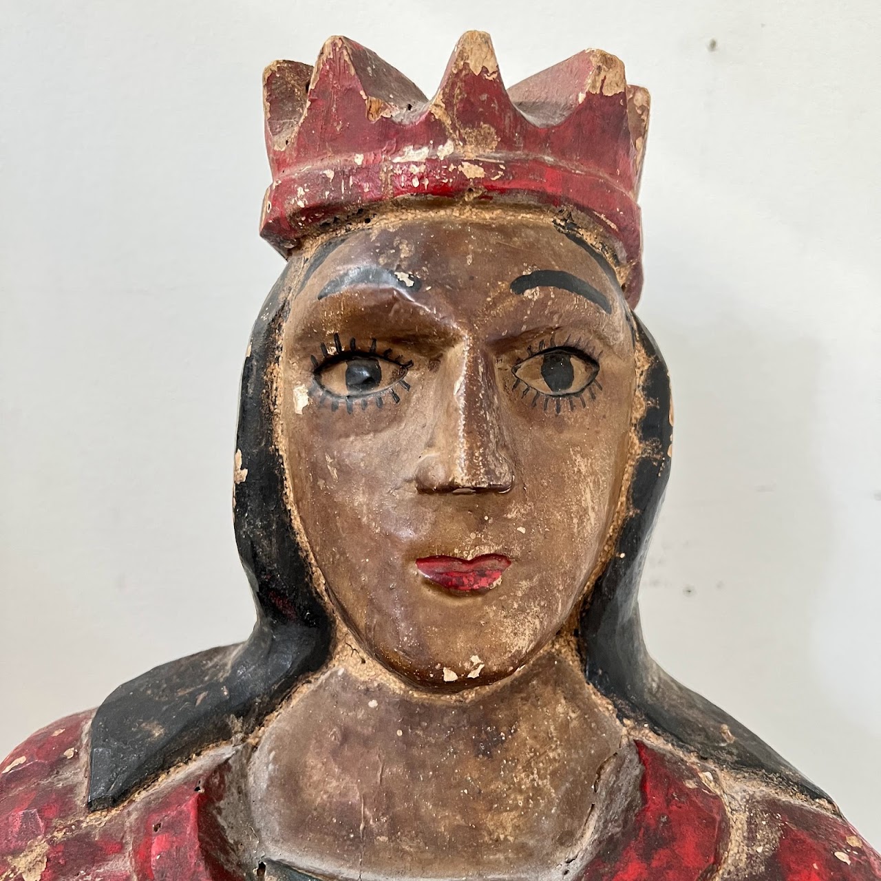 Carved Wooden Queen Statue