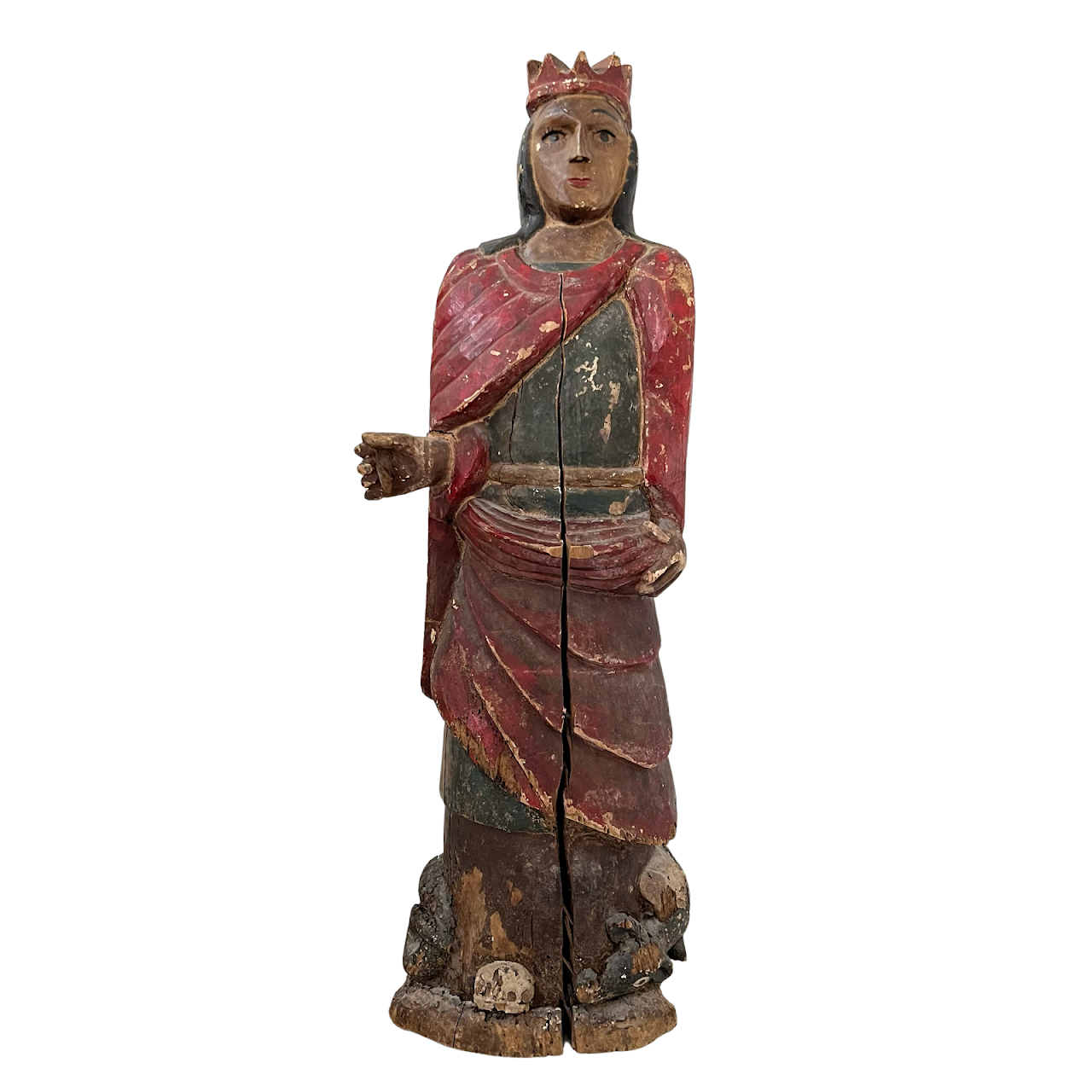 Carved Wooden Queen Statue