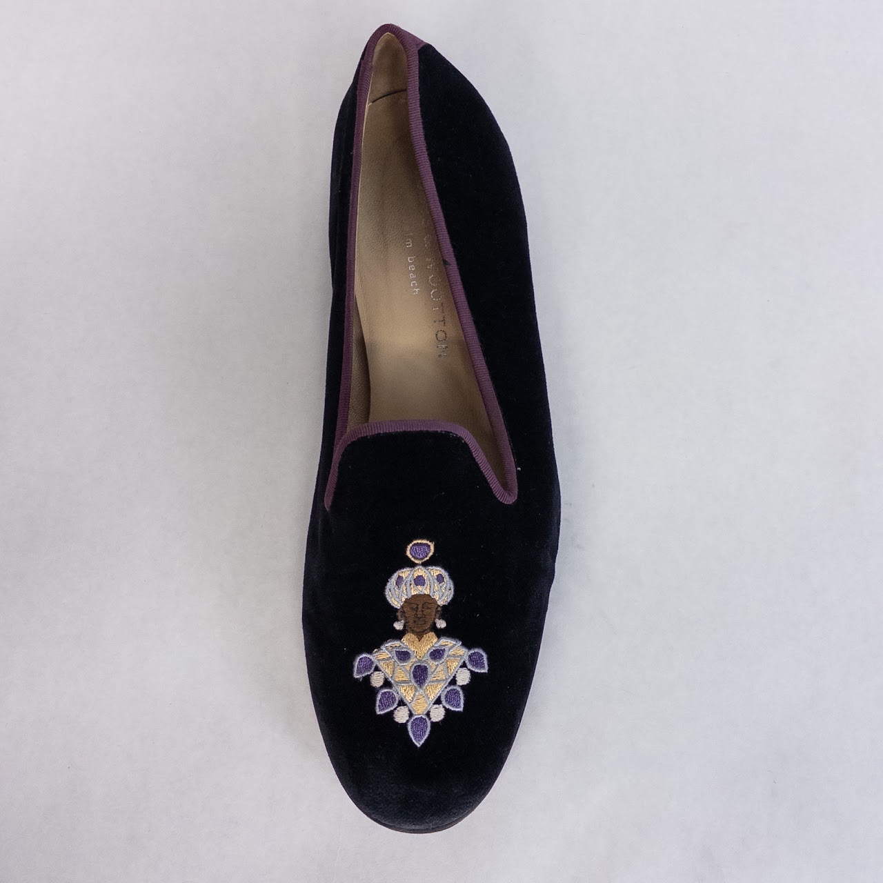 Stubbs & Wootton Embroidered Velvet Slippers