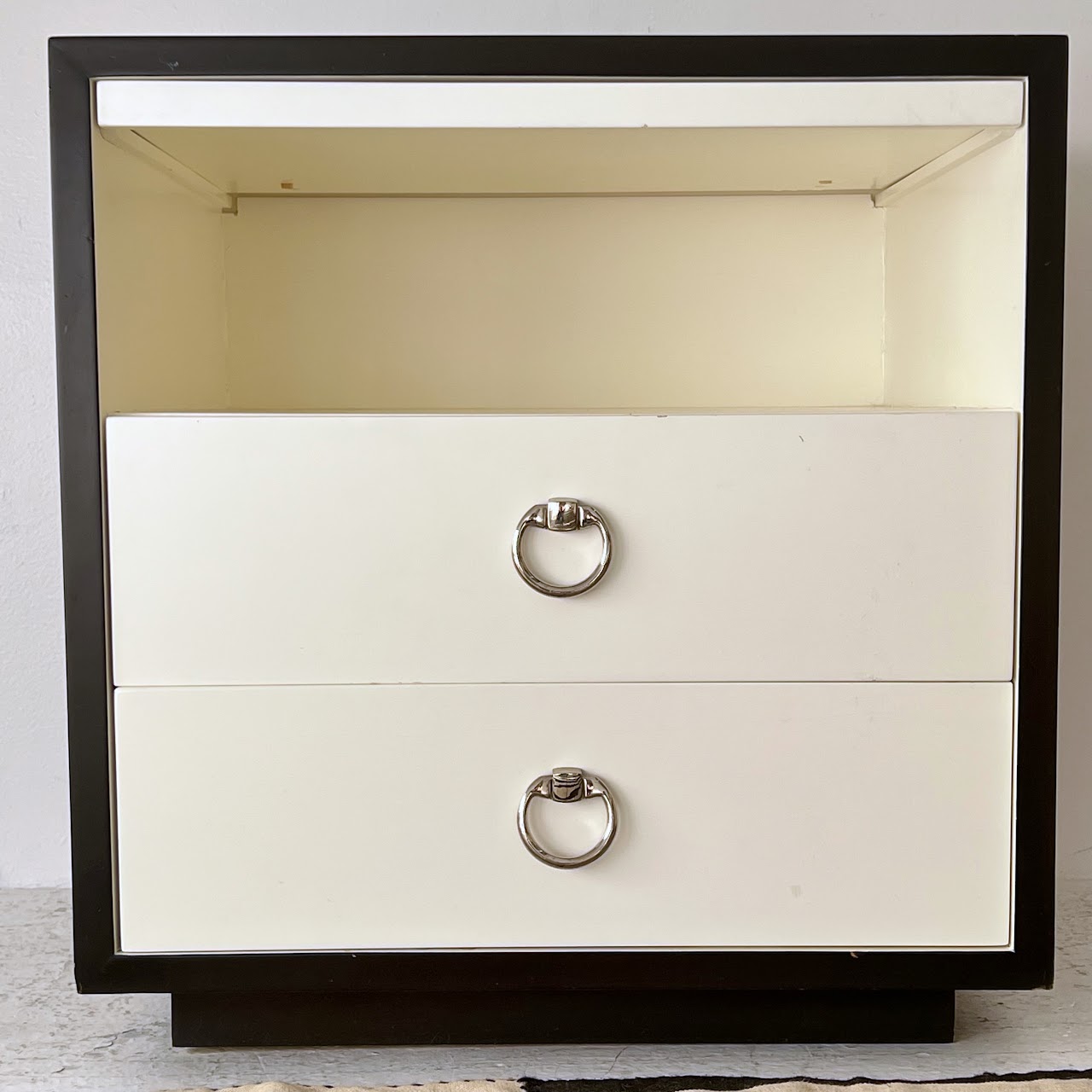 Contemporary Lacquered Front Two-Drawer End Table