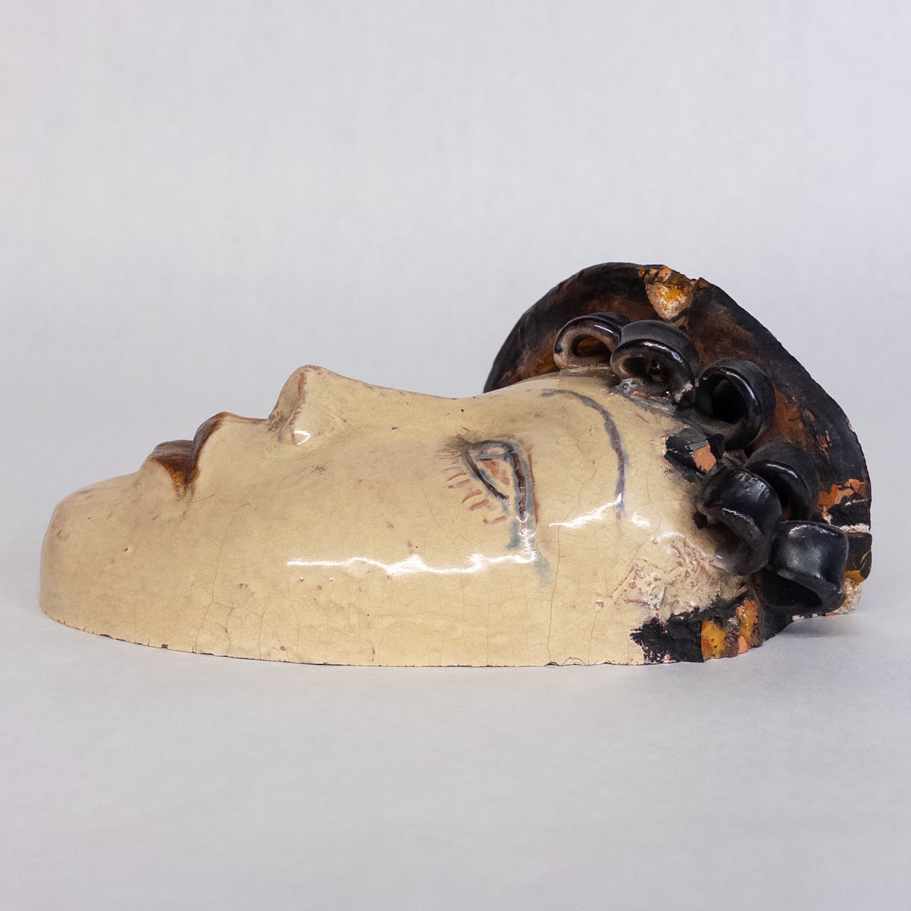 Walter Bosse Ceramic Wall Mask Sculpture Pair