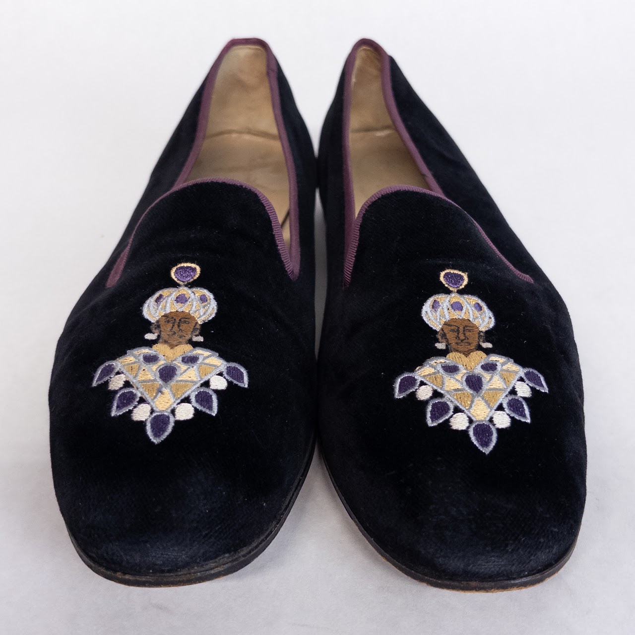 Stubbs & Wootton Embroidered Velvet Slippers