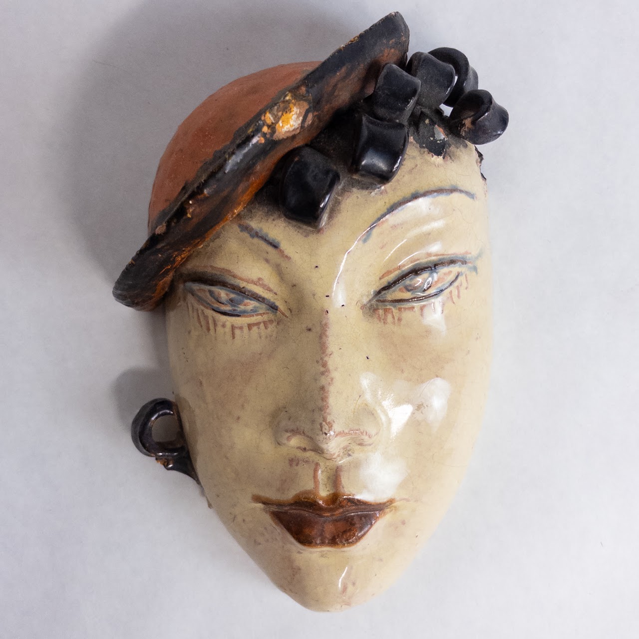 Walter Bosse Ceramic Wall Mask Sculpture Pair