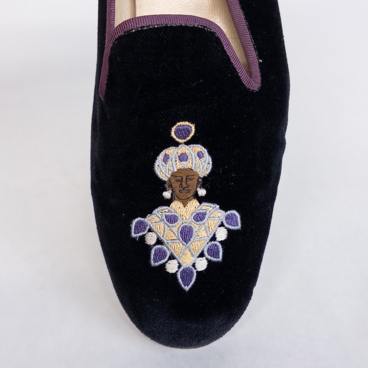 Stubbs & Wootton Embroidered Velvet Slippers