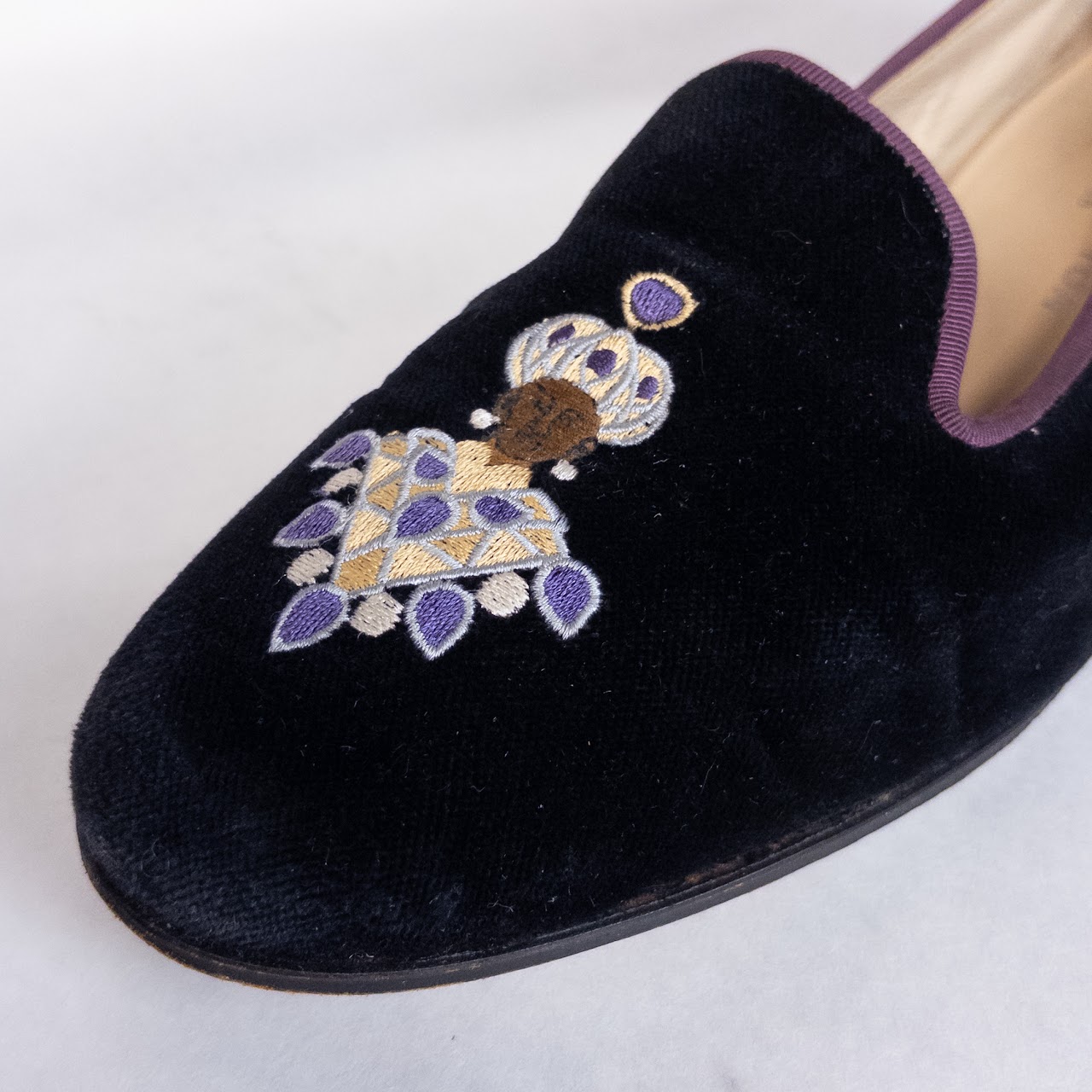 Stubbs & Wootton Embroidered Velvet Slippers