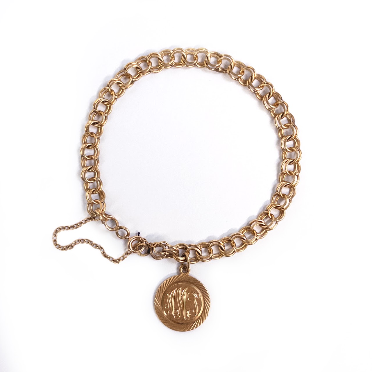 14K Gold Monogrammed Charm Bracelet