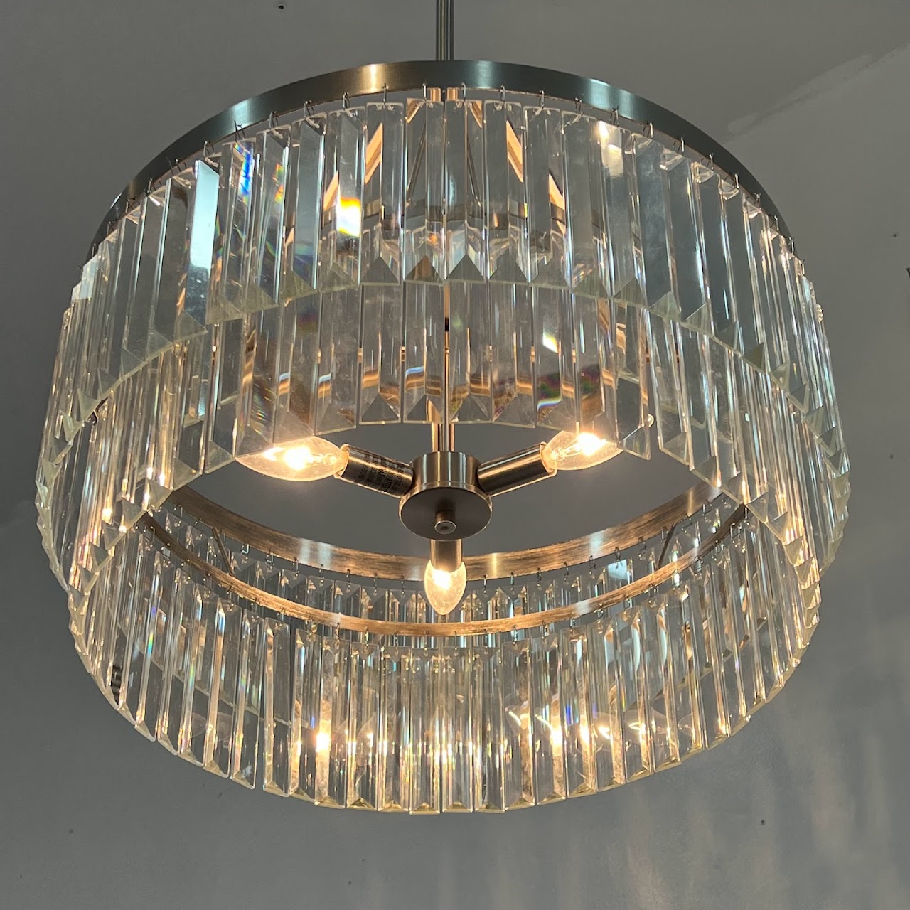 Contemporary Crystal Three Light Chandelier