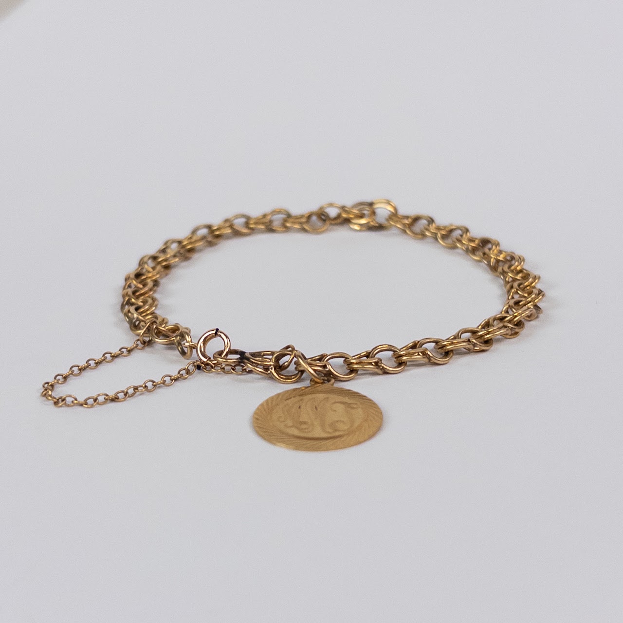 14K Gold Monogrammed Charm Bracelet