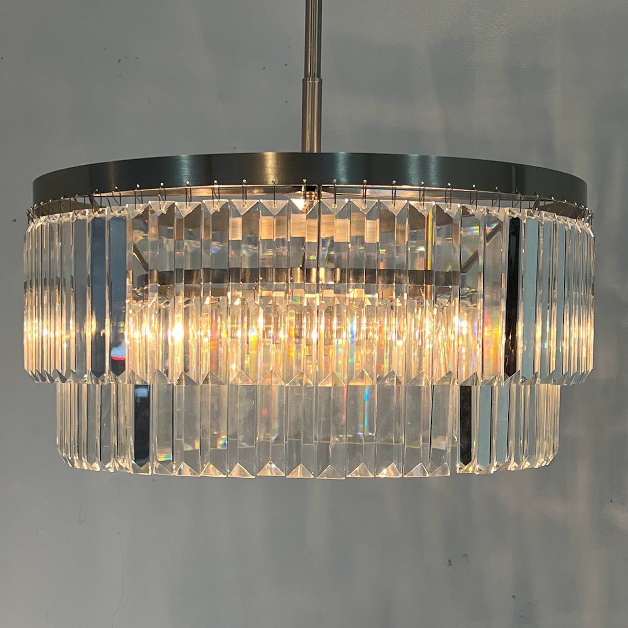 Contemporary Crystal Three Light Chandelier