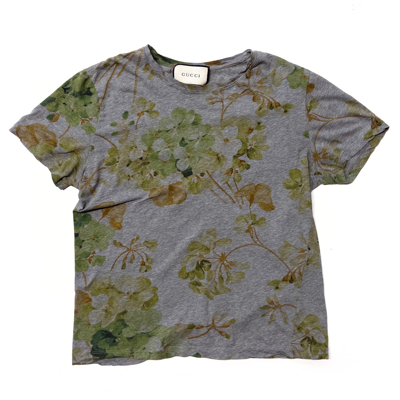 Gucci Cotton Floral Print T-Shirt