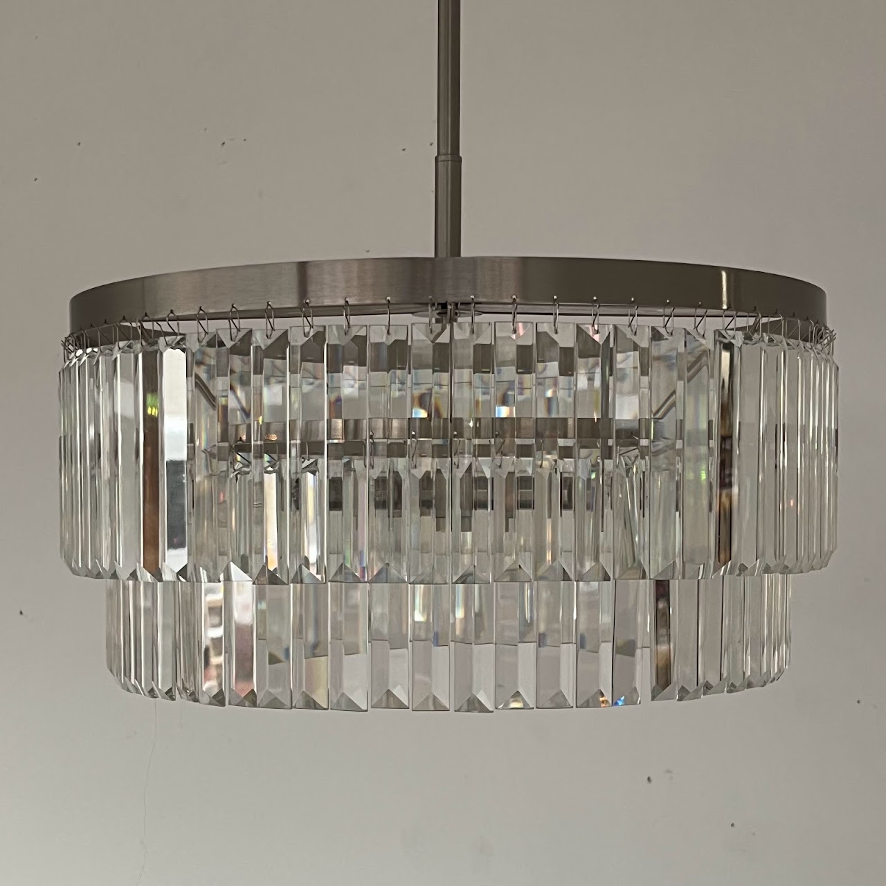 Contemporary Crystal Three Light Chandelier