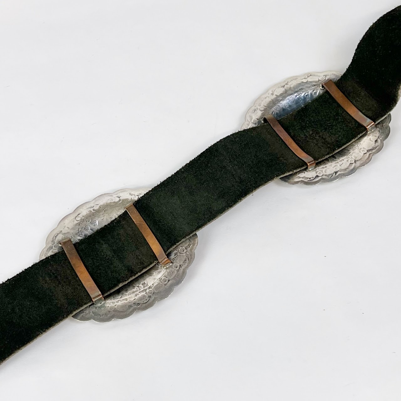 Sterling Silver & Leather Concho Belt