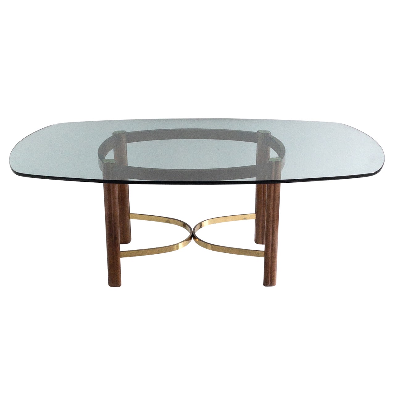 Mid-Century Modern Glass Top Dining Table