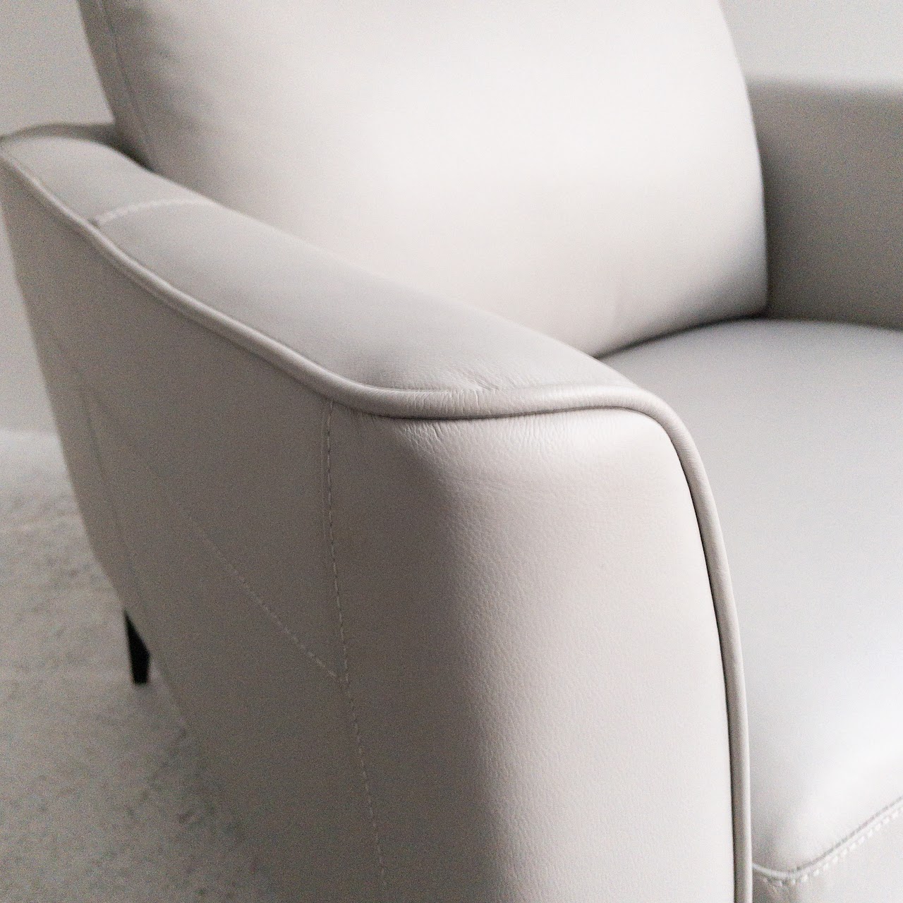 Violino Grey Leather Arm Chair #2